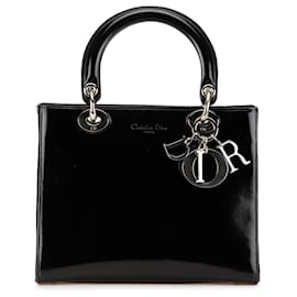 Dior-Dior Black Medium Patent Lady Dior-Black