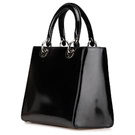 Dior-Dior Black Medium Patent Lady Dior-Black