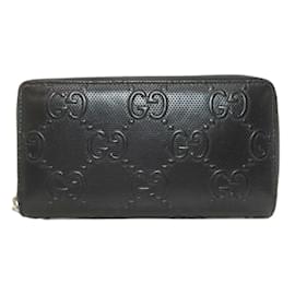 Gucci-Carteira longa GG em relevo redonda Gucci 625558 para homens-Preto