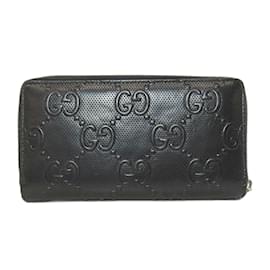Gucci-Carteira longa GG em relevo redonda Gucci 625558 para homens-Preto