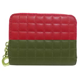 Céline-Celine Red Leather Coin Purse-Red