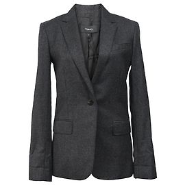 Theory Suit Jacket in Grey Wool Grey