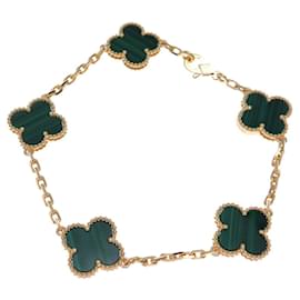 Van Cleef & Arpels-Van Cleef & Arpels Alhambra 5 Motif Malachite Bracelet-Other