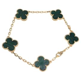 Van Cleef & Arpels-Van Cleef & Arpels Alhambra 5 Motif Malachite Bracelet-Other