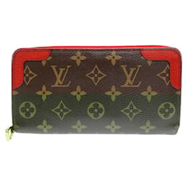 Louis Vuitton-Louis Vuitton Zippy Wallet Retiro-Brown,Red,Fuschia