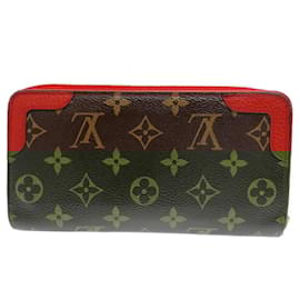Louis Vuitton-Louis Vuitton Zippy Wallet Retiro-Brown,Red,Fuschia
