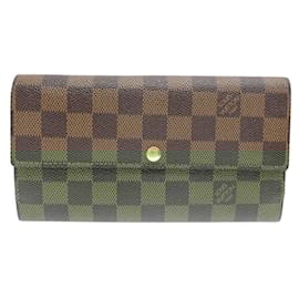 Louis Vuitton-Louis Vuitton Portefeuille Sarah Men's Long Wallet-Brown,Damier ebene
