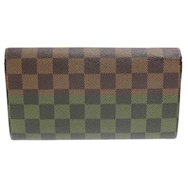 Louis Vuitton-Louis Vuitton Portefeuille Sarah Men's Long Wallet-Brown,Damier ebene