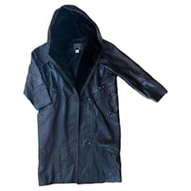 Pellessimo-Leather trench coat-Dark brown