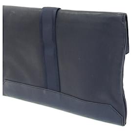 Hermès-Hermes Clutch Bag City Slide-Black,Navy blue