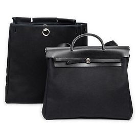 Sac Hermès Herbag 2 en 1 toile Noir