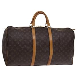 Louis Vuitton-LOUIS VUITTON Monogram Keepall 55 Boston Bag M41424 LV Auth BD408-Monogram