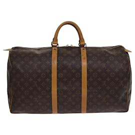Louis Vuitton-LOUIS VUITTON Monogram Keepall 55 Boston Bag M41424 LV Auth BD408-Monogram