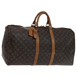 Louis Vuitton-LOUIS VUITTON Monogram Keepall 55 Boston Bag M41424 LV Auth 113019-Monogram