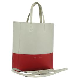 Céline CELINE Tote Bag Leather 2way Red Auth ep7482 Red