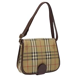Autre Marque-Burberrys Shoulder Bag PVC Beige Brown gold Auth BD212-Brown,Beige,Golden