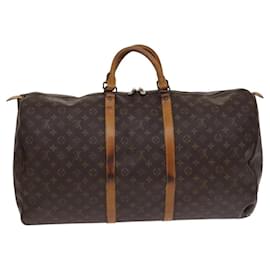 Louis Vuitton-LOUIS VUITTON Monogram Keepall 60 Boston Bag M41422 LV Auth BD363-Monogram