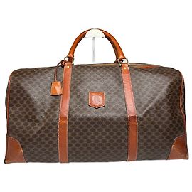 Céline Vintage Celine Paris Leder Monogram Reisetasche Braun Braun