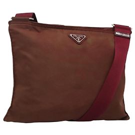 PRADA Shoulder Bag Nylon Wine Red Auth ar13308 Dark red