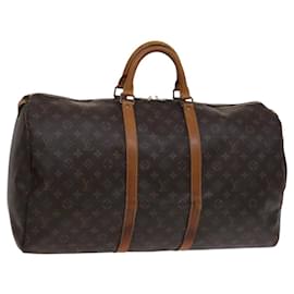 Louis Vuitton-LOUIS VUITTON Monogram Keepall 55 Boston Bag M41424 LV Auth BD364-Monogram