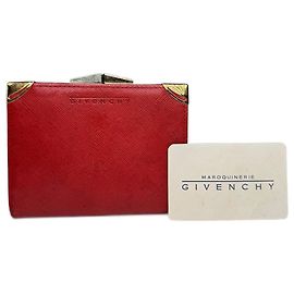 Vintage  Givenchy GV3 leather wallet Red Red