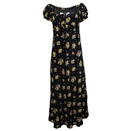 Maxikleid mit Blumenmuster von Alessandra Rich Schwarz Mehrfarben