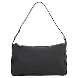 Fendi-Fendi Zucchino Shoulder Bag-Black