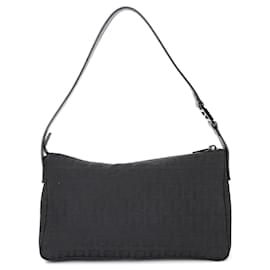 Fendi-Fendi Zucchino Shoulder Bag-Black