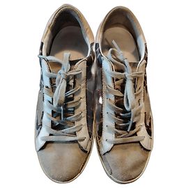Golden Goose Superstar Sneaker Baumwolle Tiermuster braun Braun