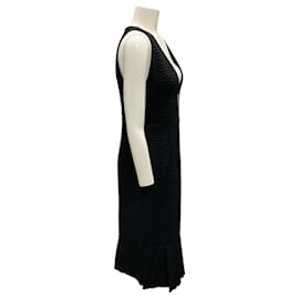 Autre Marque-Alex Perry Black Mirabelle Cloque V Pencil Dress-Black