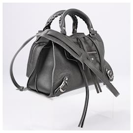 Balenciaga-Balenciaga Mini Neo Classic City Leather 2Way Handbag in Grey 679231-Grey