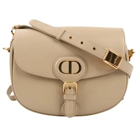 Dior-Christian Dior Bobby Leather Medium Flap Shoulder Bag in Beige-Beige