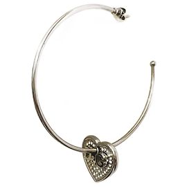 Brincos de argola DOLCE & GABBANA com coração com coração de swarovski Prata