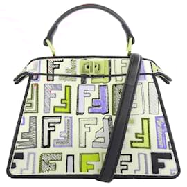 Fendi-Fendi Peekaboo Iseeu Petite Handbag-Black,White,Red