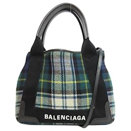 Balenciaga-Balenciaga Green Wool and Leather Handbag-Green