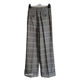 Dolce & Gabbana-Extra long pleated trousers with wide leg-Black,White