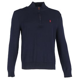 Polo Ralph Lauren Pull à Col Montant à Manches Longues en Coton Bleu Marine Bleu Marine