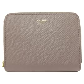Céline-Celine Grayish Leather Coin Purse-Grey