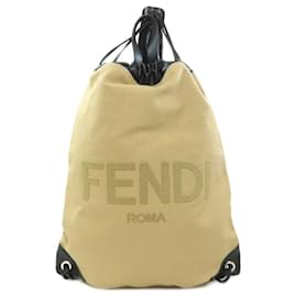 Fendi-Fendi Black Canvas Backpack-Black