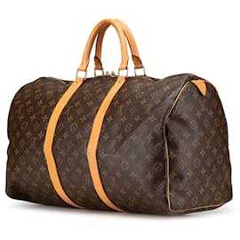 Louis Vuitton-Louis Vuitton Brown Monogram Keepall 50-Brown