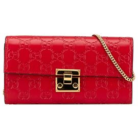 Cartera Gucci Padlock en cadena Guccissima roja Roja