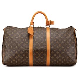 Louis Vuitton-Louis Vuitton Brown Monogram Keepall 55-Brown