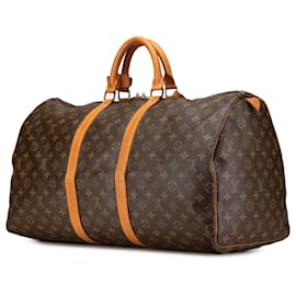 Louis Vuitton-Louis Vuitton Brown Monogram Keepall 55-Brown