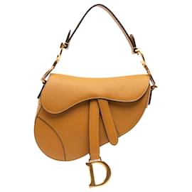 Dior-Dior Brown Mini Grained Calfskin Saddle-Brown,Light brown