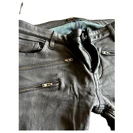 Maje Black Lambskin Pants 36 Black