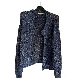 Autre Marque MOMONI Malha de lã azul com lurex M Azul