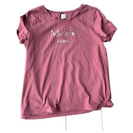 Top de algodón rojo oscuro Des Petits Hauts Burdeos