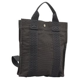 Hermès HERMES Herbag A Dos PM Backpack Canvas Gray Auth BD163 Brown