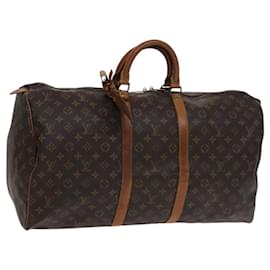 Louis Vuitton-LOUIS VUITTON Monogram Keepall 55 Boston Bag M41424 LV Auth EC040-Monogram