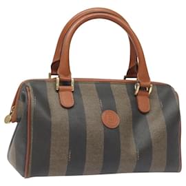 Fendi-Sac à main en toile Pecan FENDI marron noir or Auth yk17600-Marron,Noir,Doré